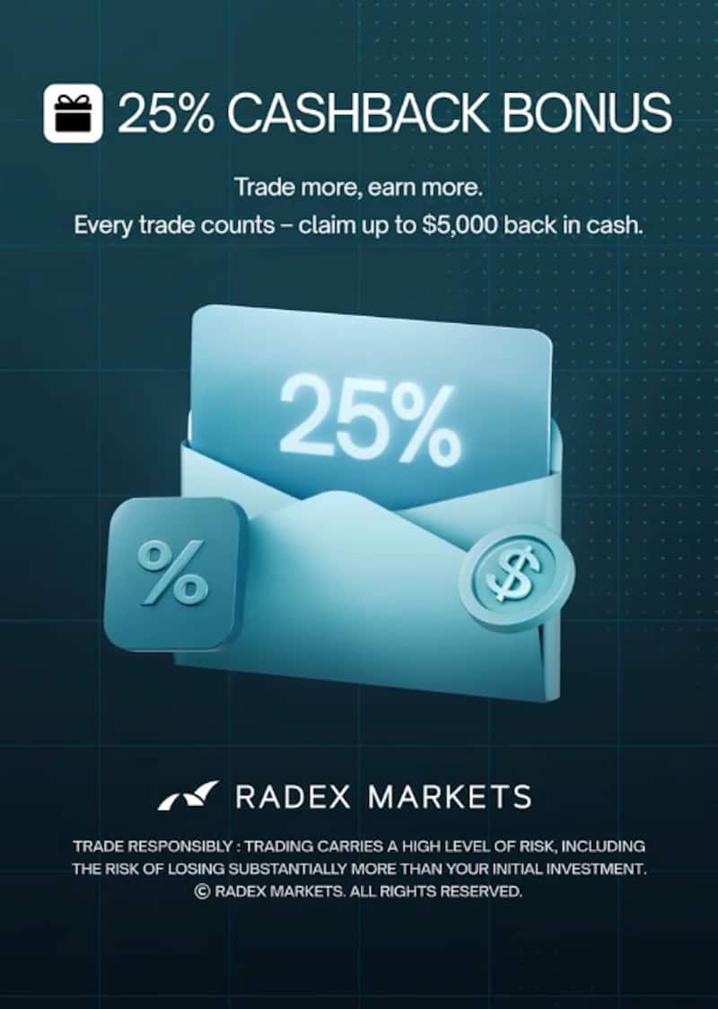 Maximize Trading Returns with RADEX MARKETS’ 25% Cashback Bonus – Earn Up to $5,000